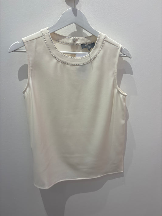 Kavita Crew Neck Cream Shell