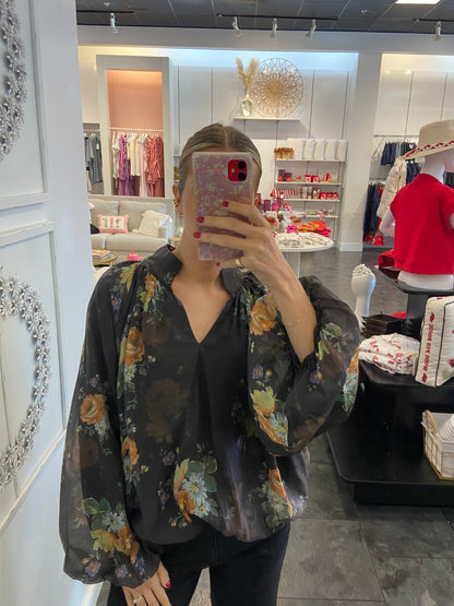 The Rebecca Black Floral Bubble Blouse