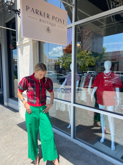 Dancer Red Plaid Sweater