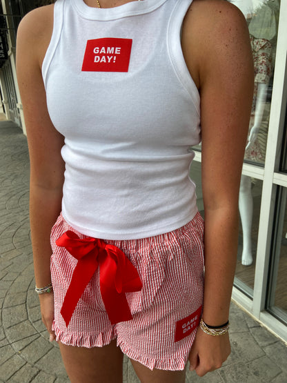 White Game Day Tank