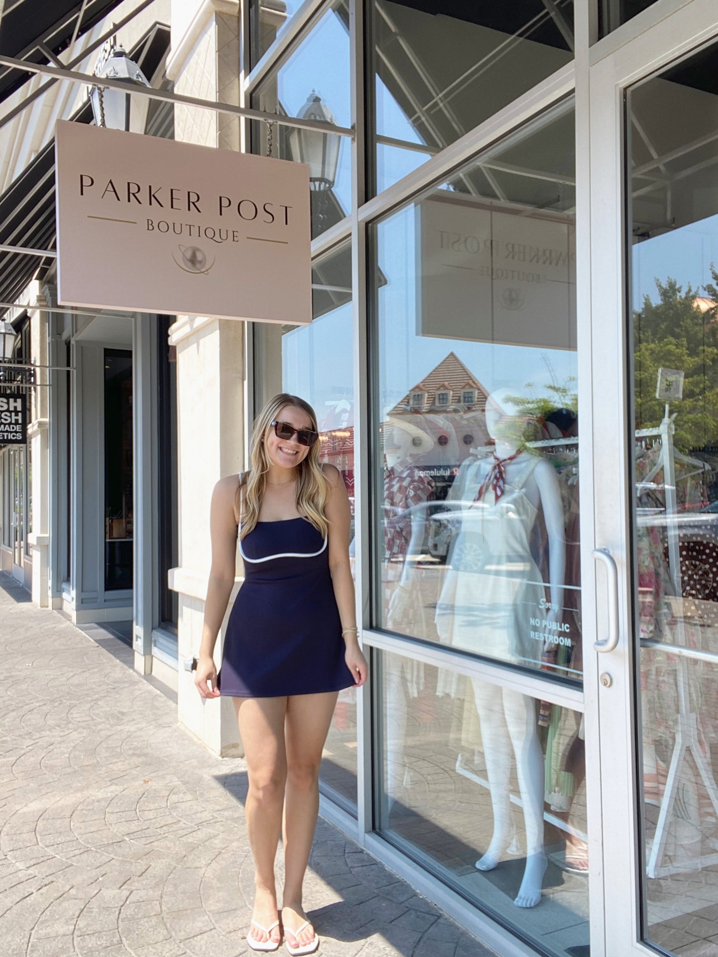 Quinn Navy A-Line Romper