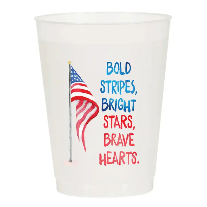 Bold Stripes and Bright Stars Frosted Cups -10 pack
