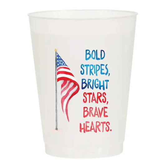 Bold Stripes and Bright Stars Frosted Cups -10 pack