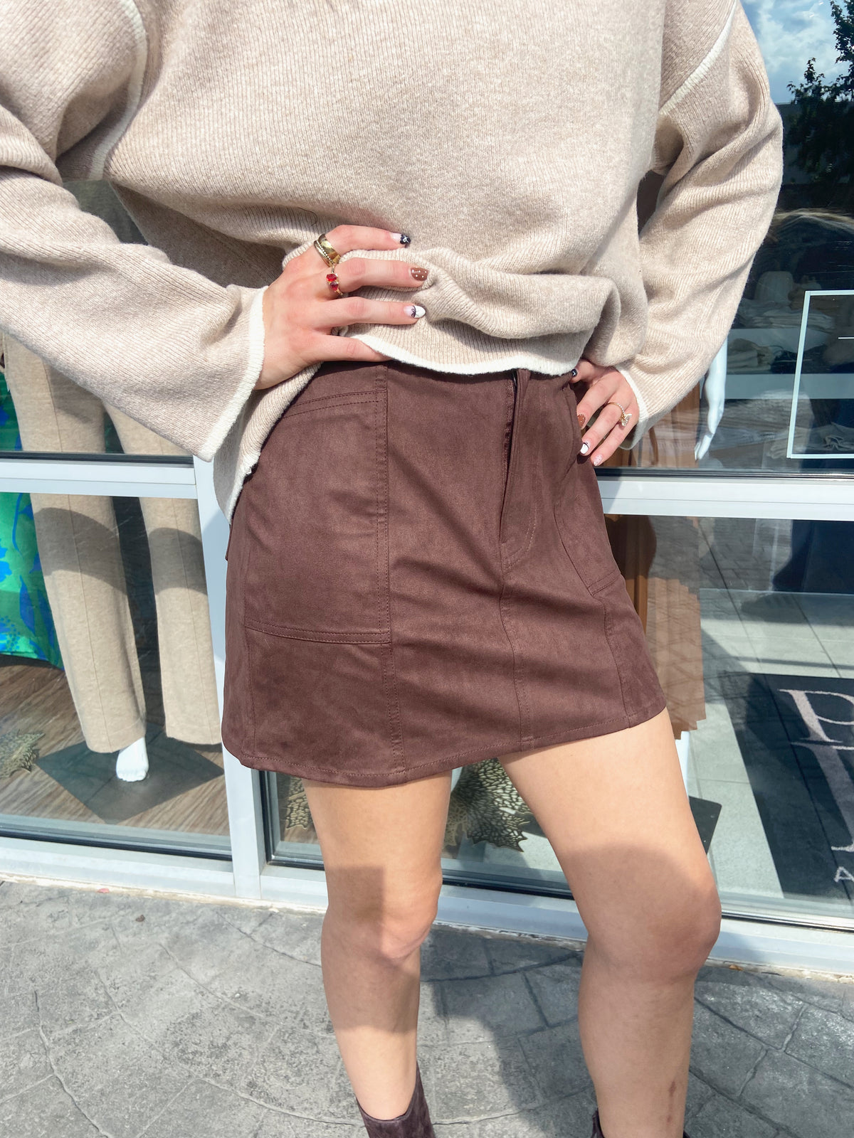 Ethel Chocolate Mini Skirt
