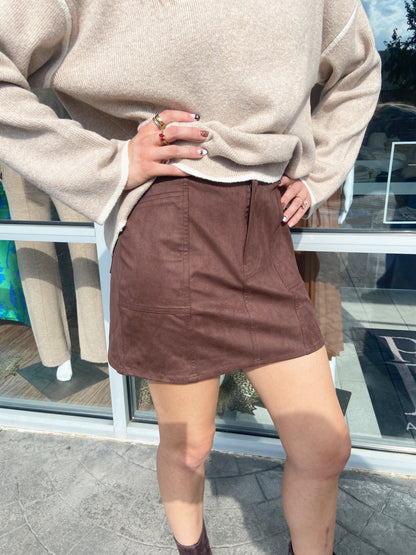 Ethel Chocolate Mini Skirt