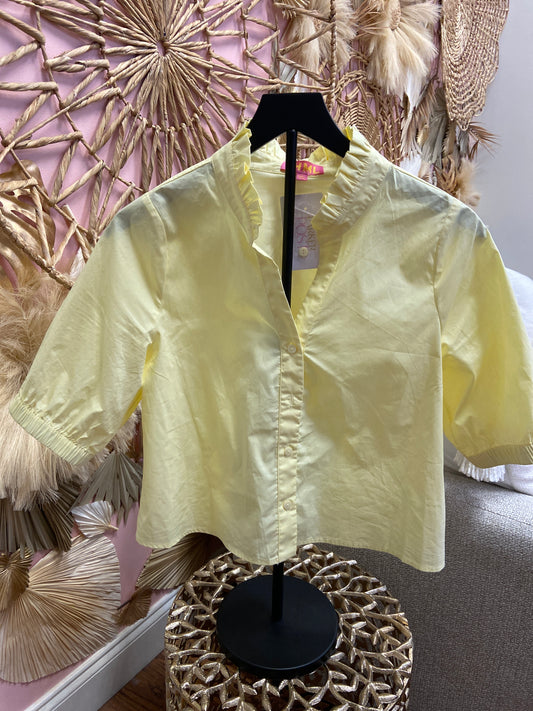 Jackie Yellow Short Sleeve Top