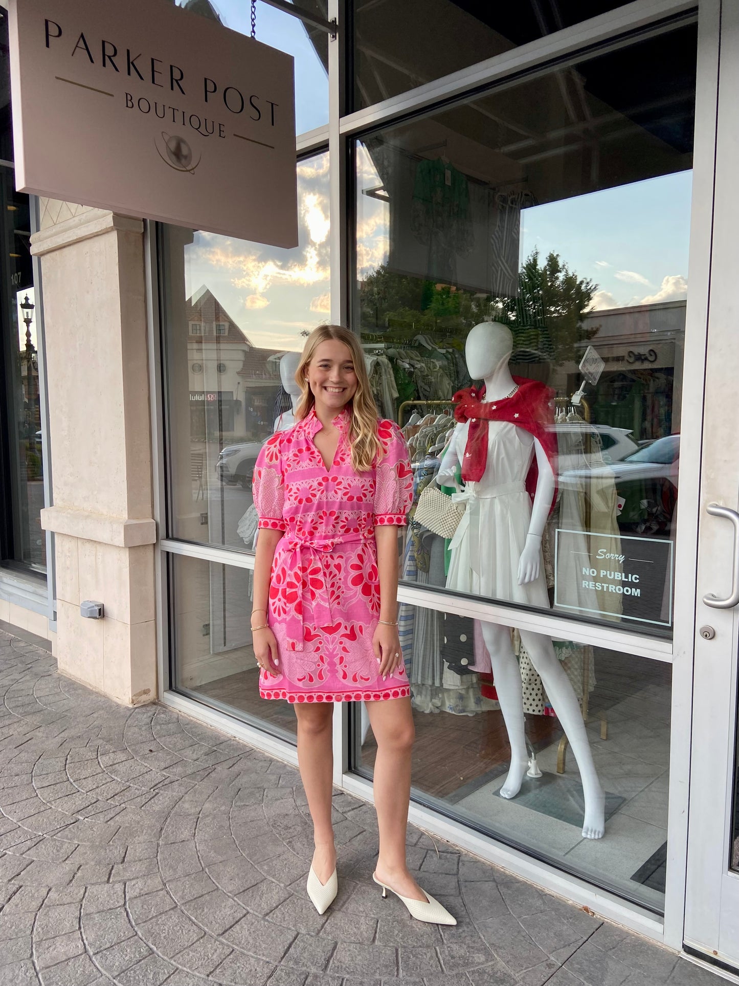 JADE Pink Petal Lace Collar Dress