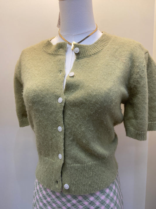 Allyson Soft Green Short Sleeved Sweater