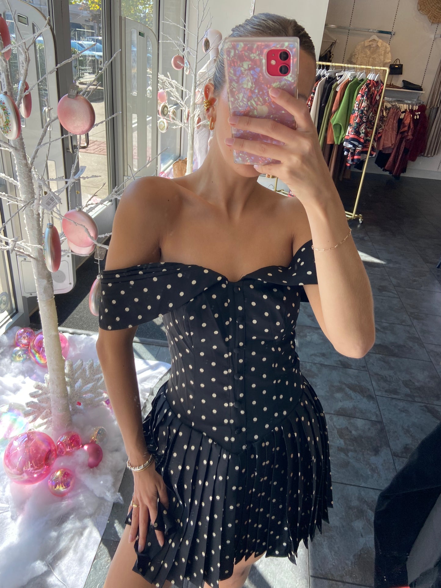 The Milly Polka Dot Pleated Dress