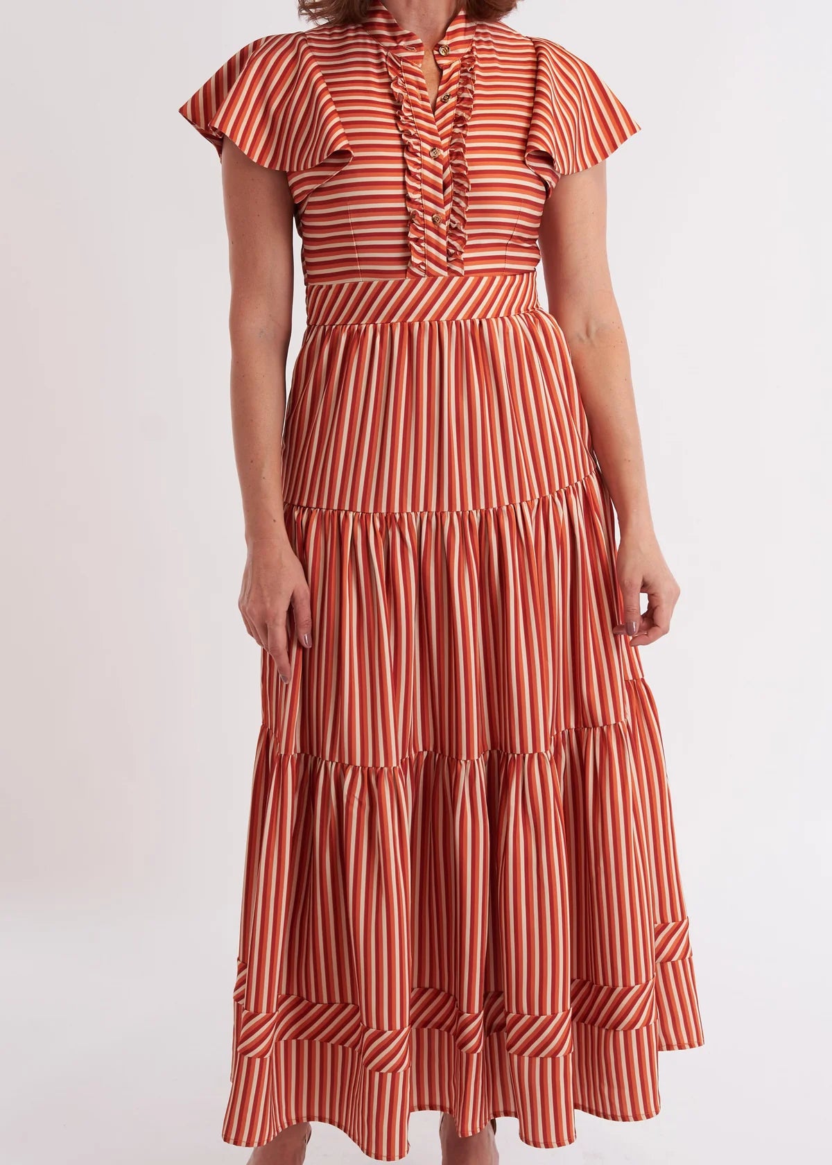 CK Bradley Doon Dress - Terracotta Stripe