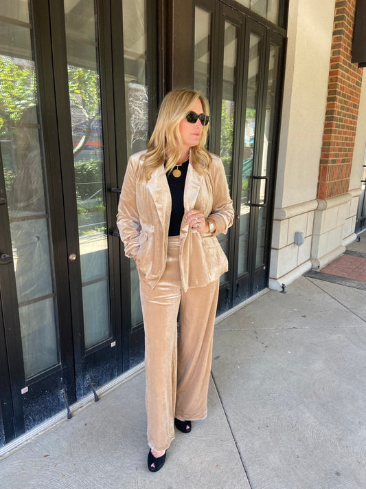 Champagne Velvet Blazer