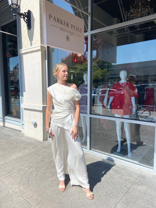 Charla Assymetrical Sleeveless Top and Pants Set