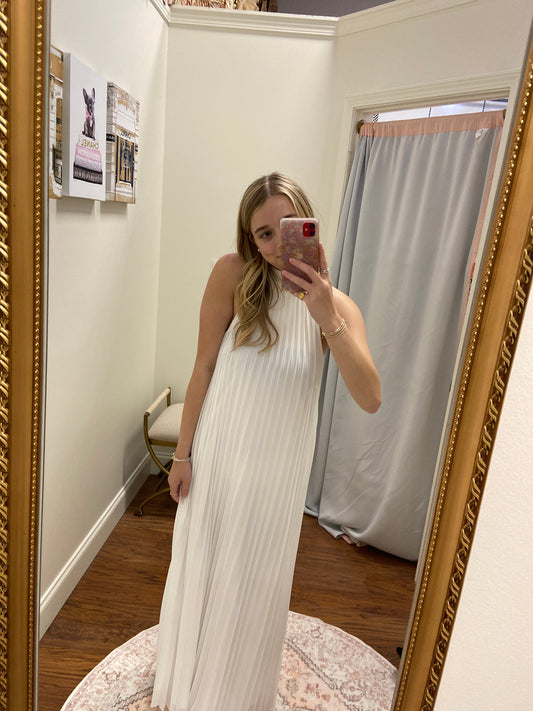 Eugene White Halter Maxi Dress