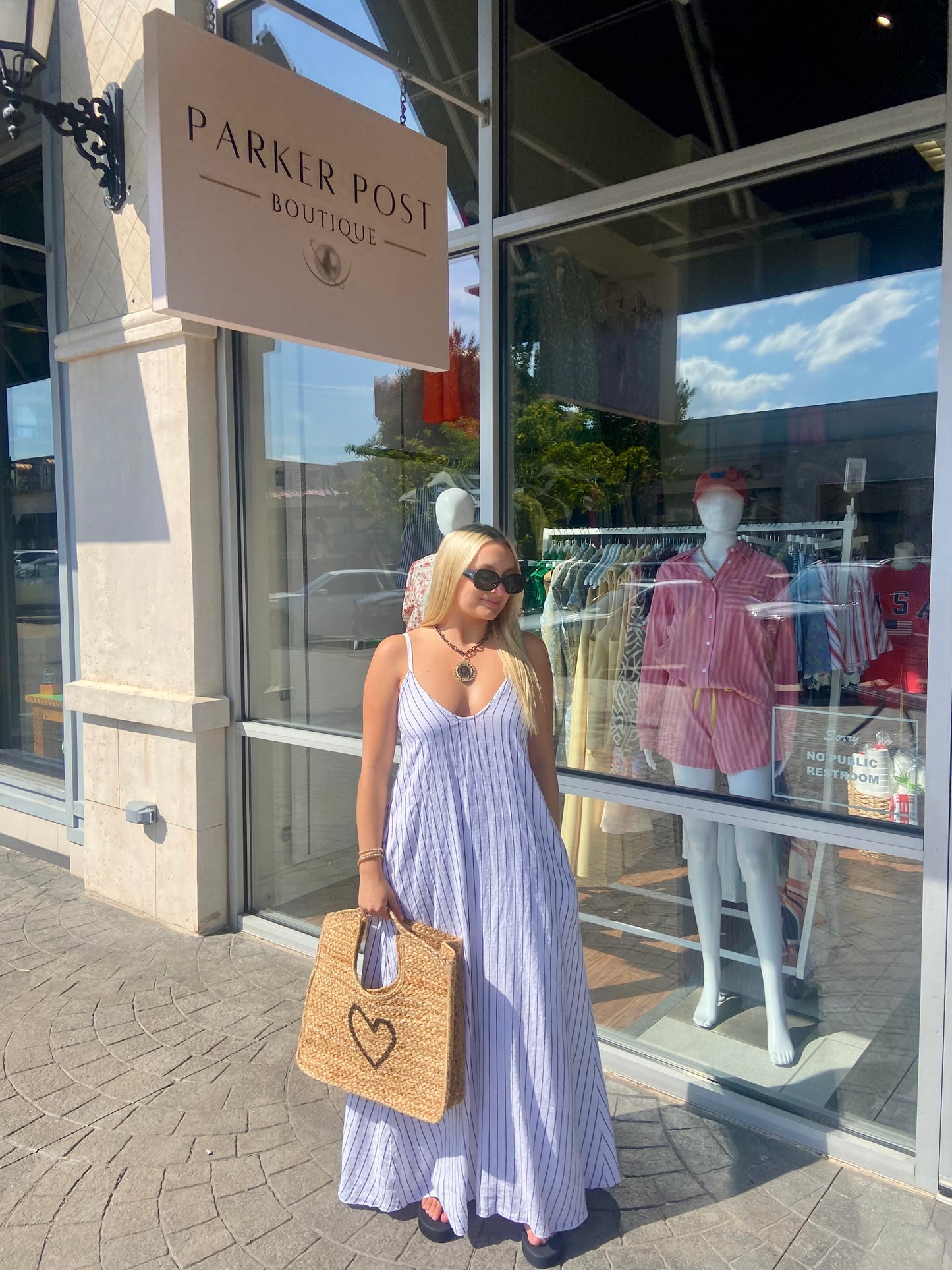 Brixey Black and White Stripe Maxi Dress