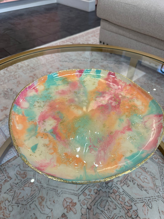 Large Enameled Marble Platter