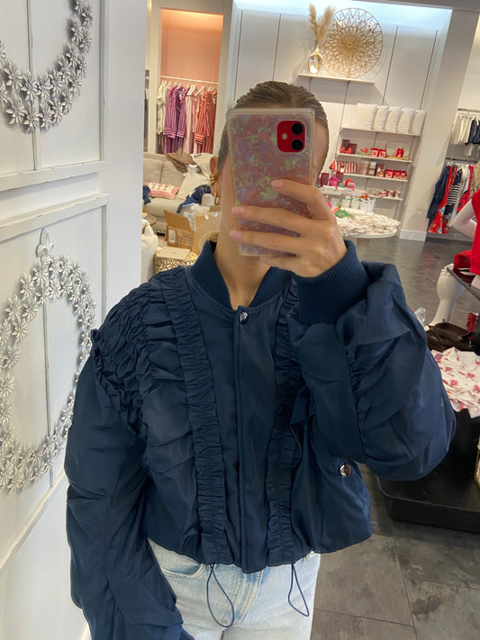 Beat "Em Ruffle Bomber Jacket