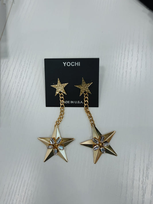 YOCHI Large Star with Baggett Earrings