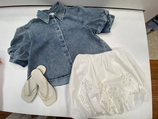 Abby White Bubble Mini Skirt