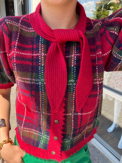 Dancer Red Plaid Sweater