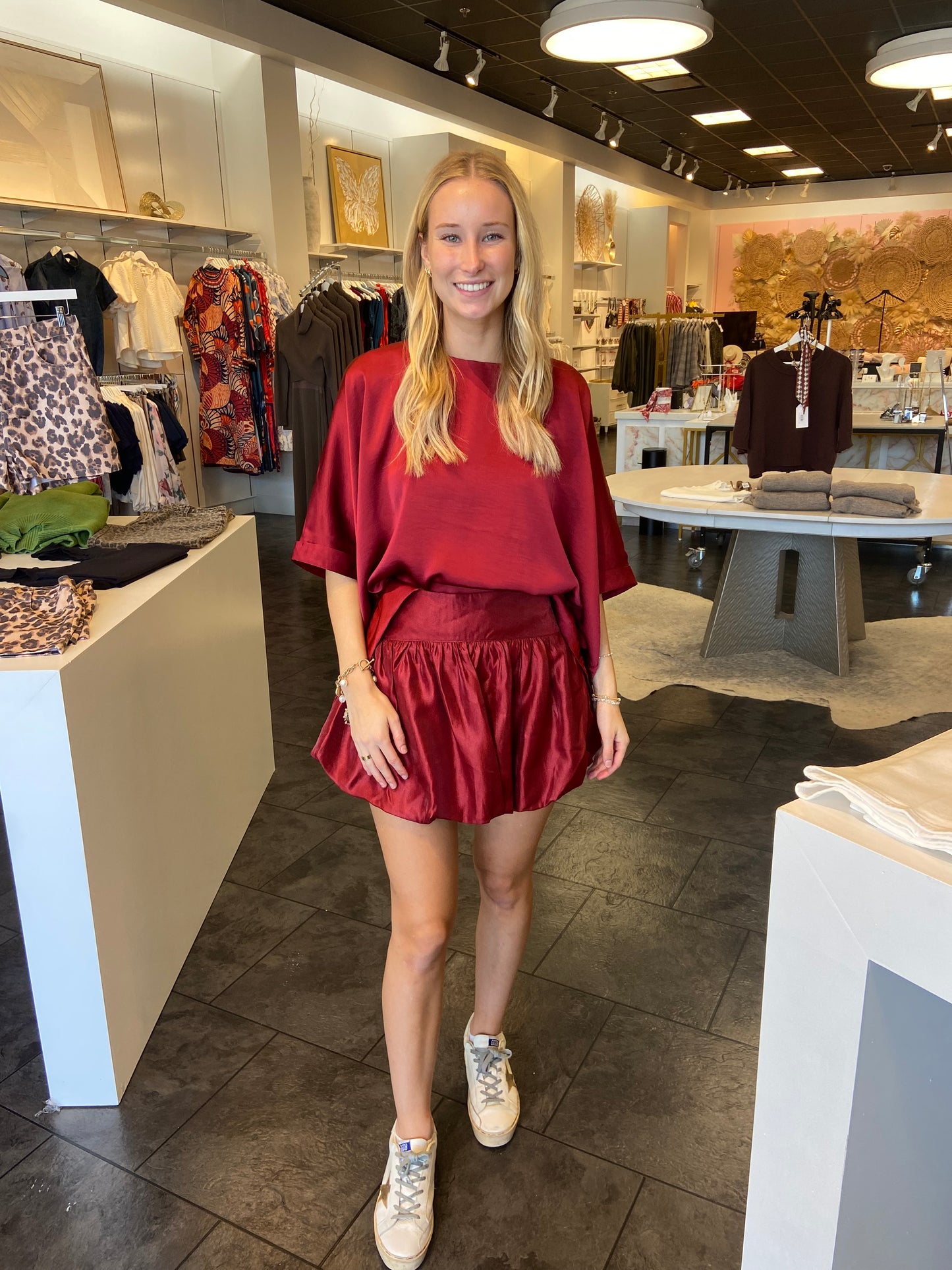 The Ruby Red Balloon Mini Skirt