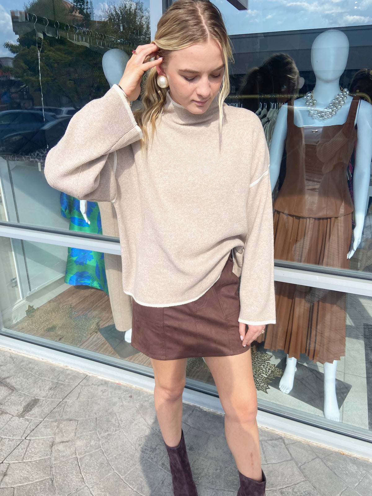 Ethel Chocolate Mini Skirt