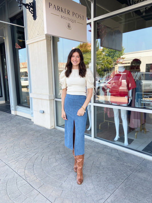Sadie Cream Short Sleeve Top