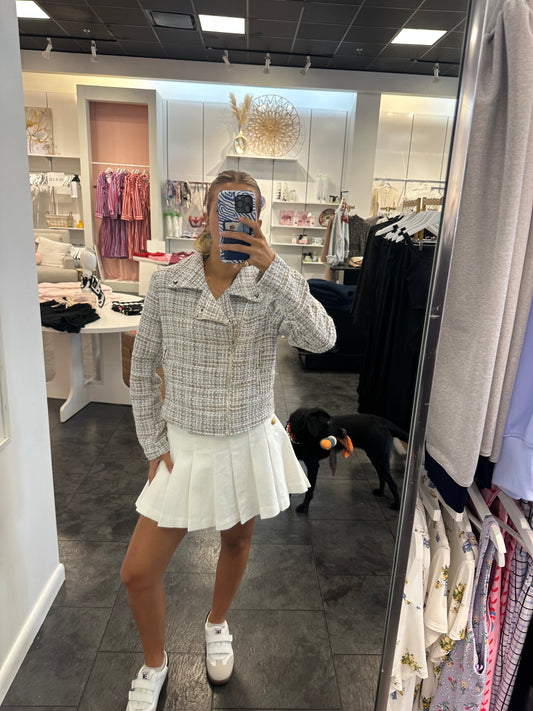White Denim Mini Skirt