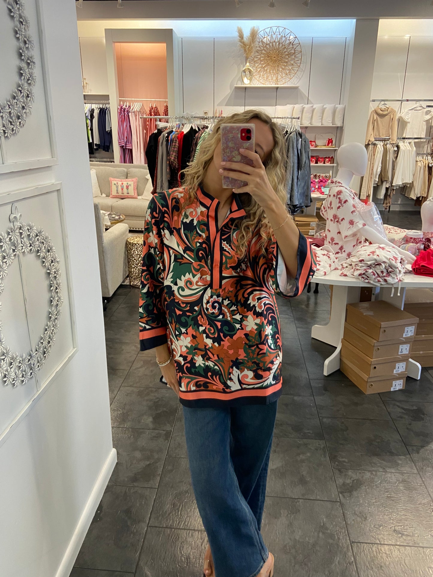 JADE Autumn Scroll Placket Tunic