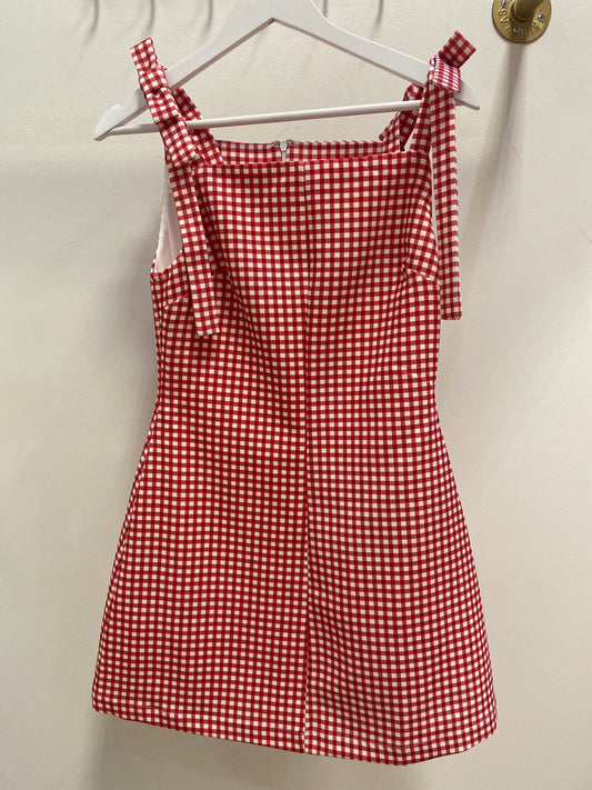 PolyAnna Red Gingham Mini Dress