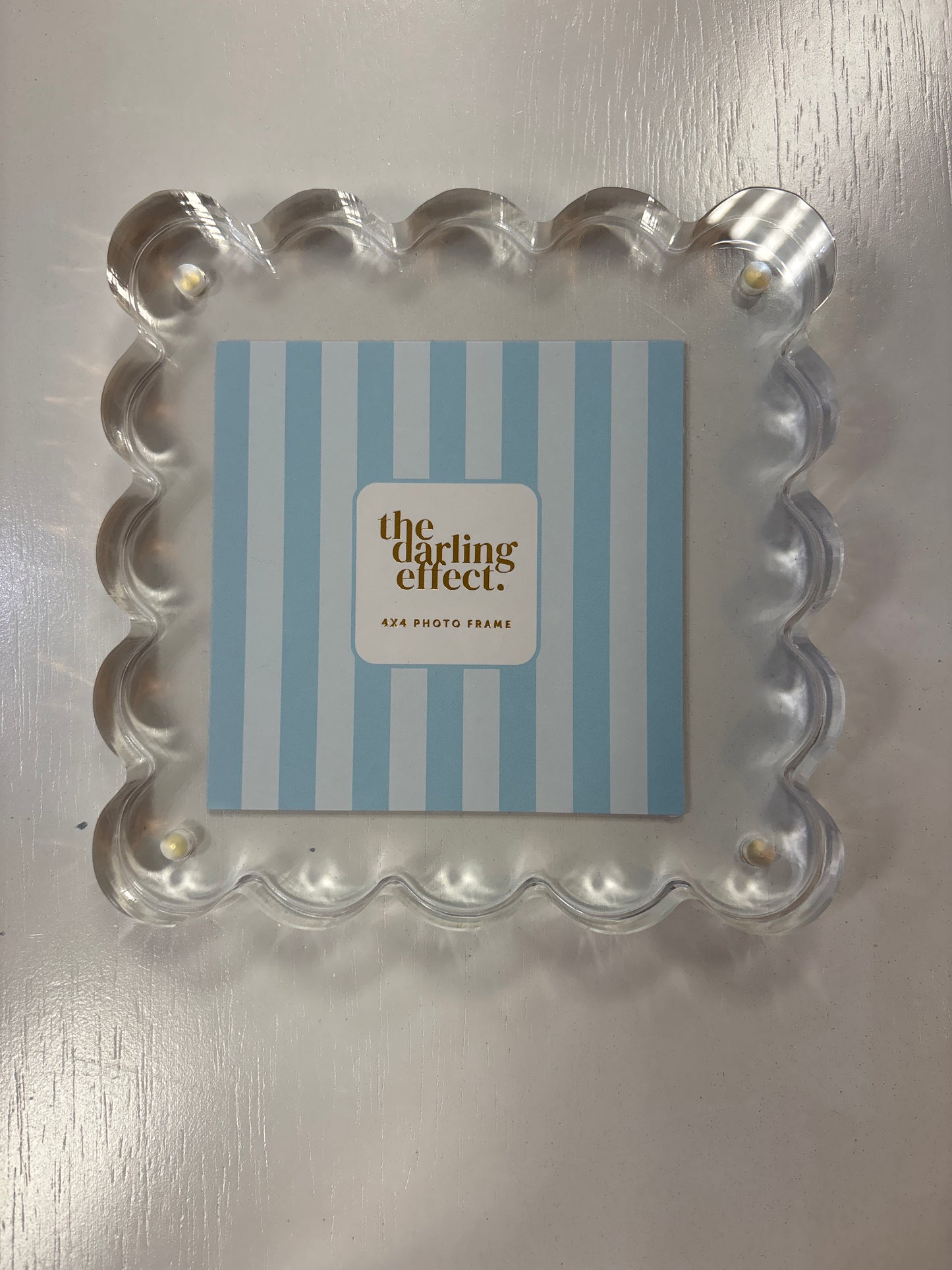 Square Scalloped Acrylic Picture Frame - Clear