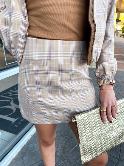 SUNDAYS Heather Plaid Grant Mini Skirt