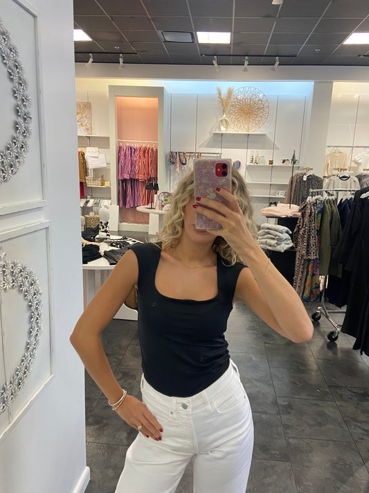 Scarlet Scuba Square Neck Top