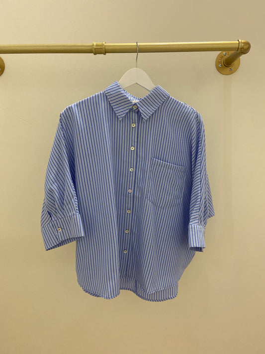 Marcy Blue/White Stripe Button Up