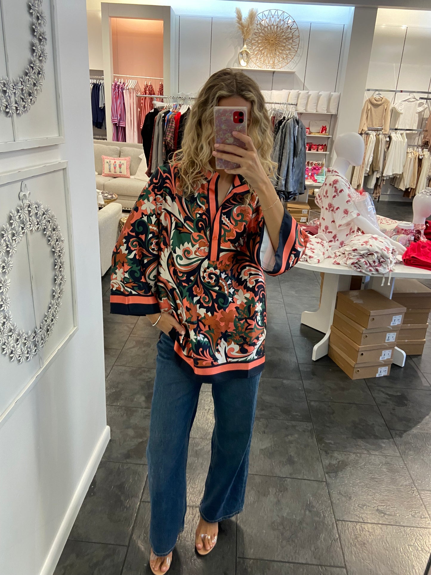 JADE Autumn Scroll Placket Tunic