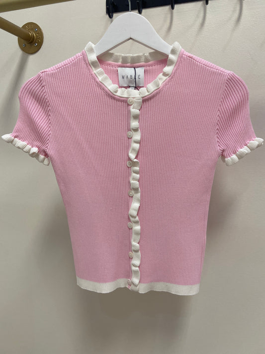 Chloe Pink Short Sleeve Top