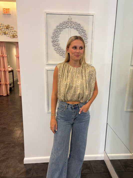 Snake Print Bubble Blouse
