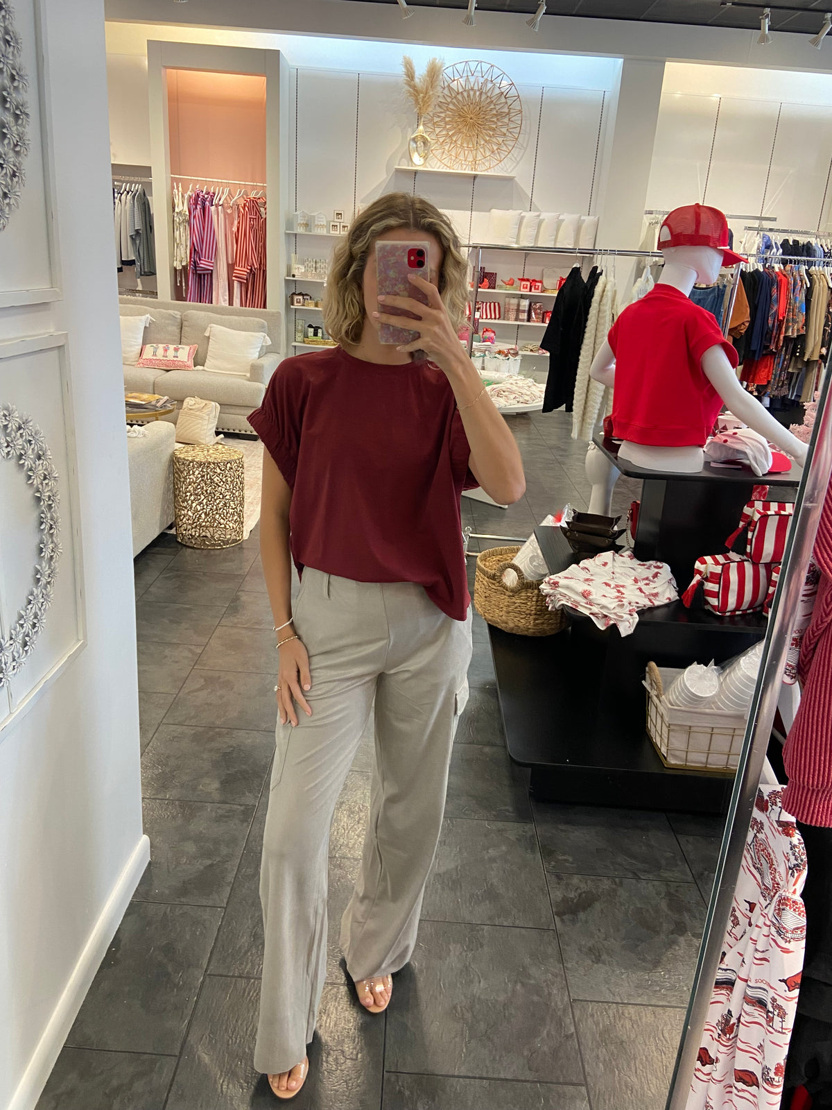 LYSSE Callie Patent Foil Vegan Suede Cargo Pant