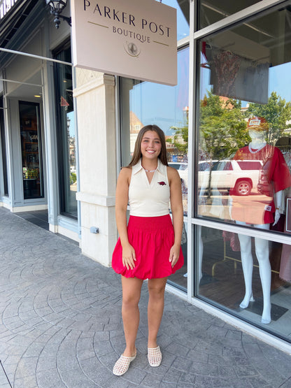 Razorback Oatmeal Sleeveless Top