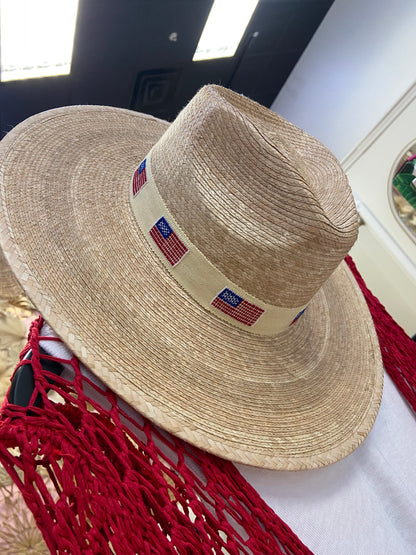 Ivory America Flag Palm Hat