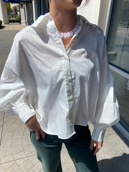 Carmen Oversized White Button Up Shirt