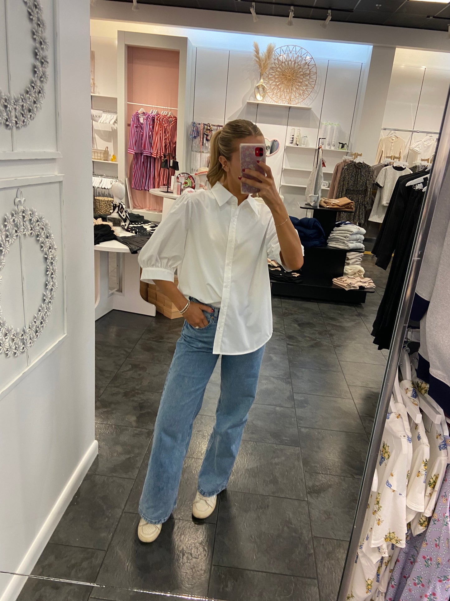 JADE White Short Sleeve Blouse