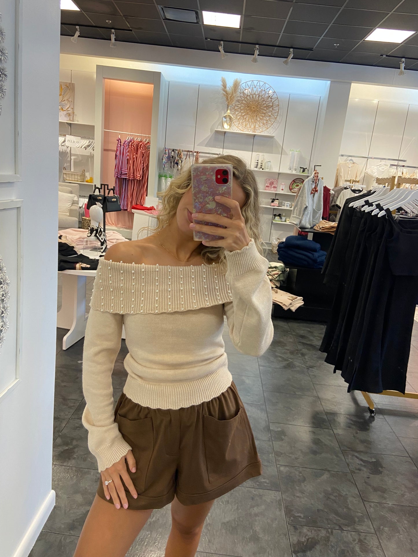 ELAN Chocolate Suede Shorts