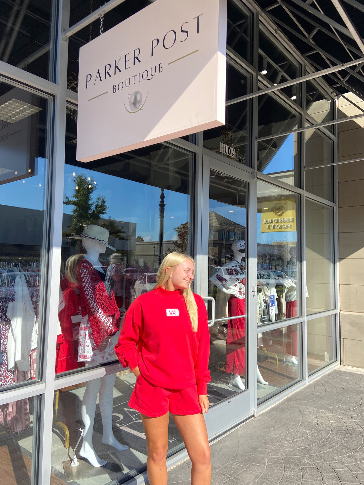 LULU MAC Red Terry Cloth Sweatshirt