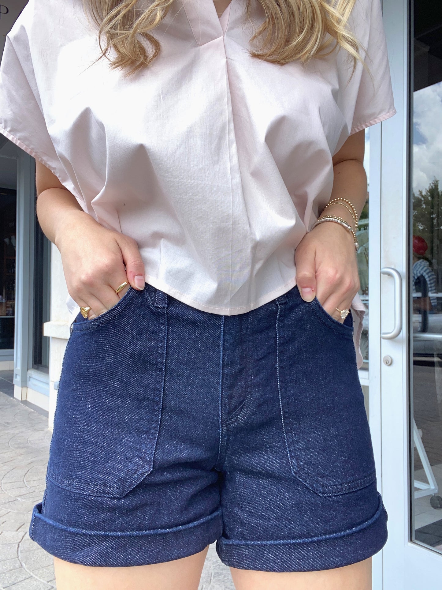 SANCTUARY Dark Blue Denim Short