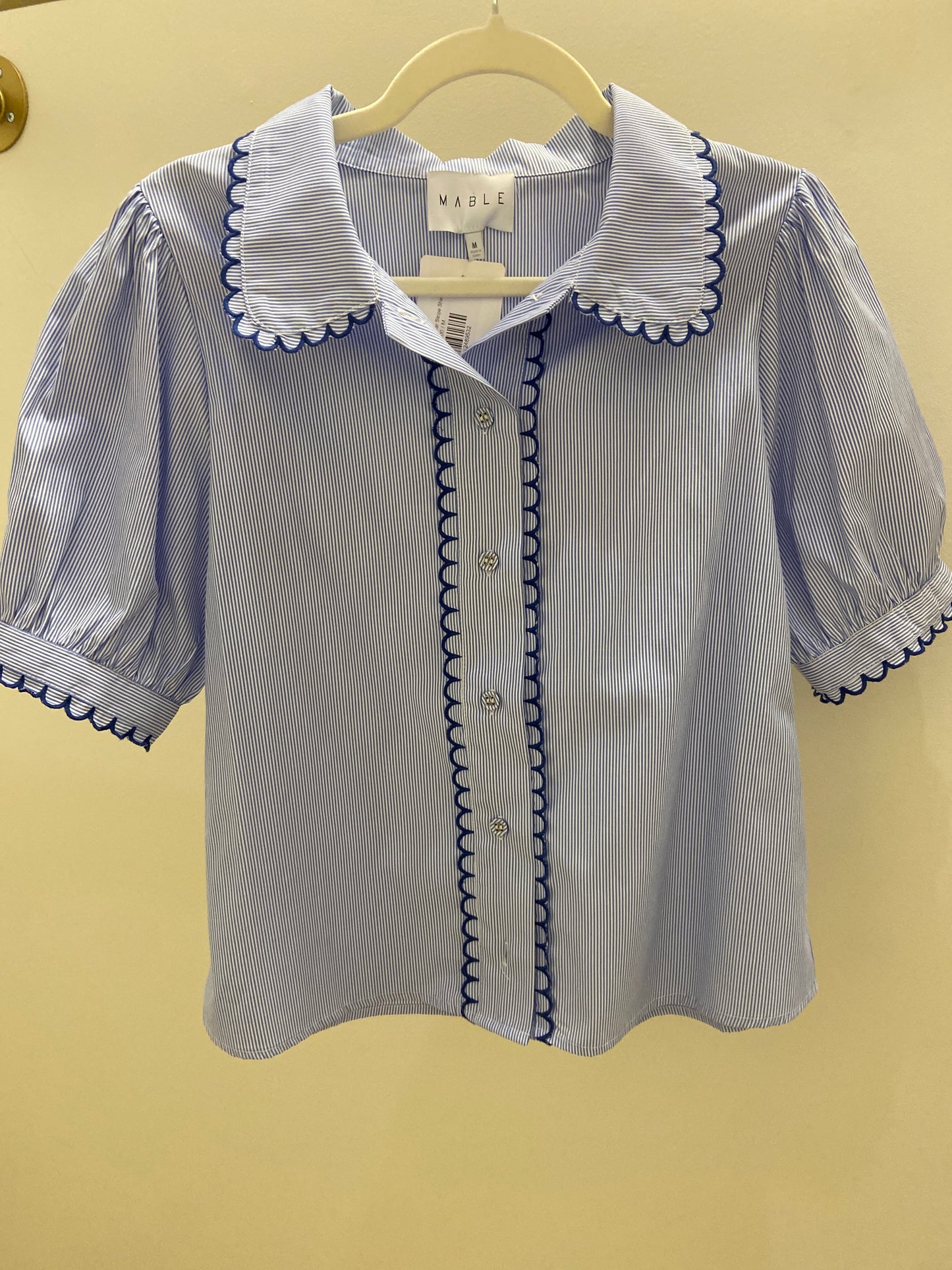 Sally Scallop Collar Stripe Shirt