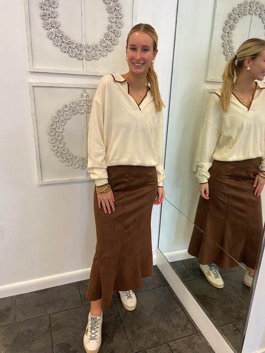 Brandy Long Suede Skirt