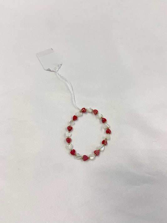 JENY BAKER Pippa Heart Red and White Bracelet