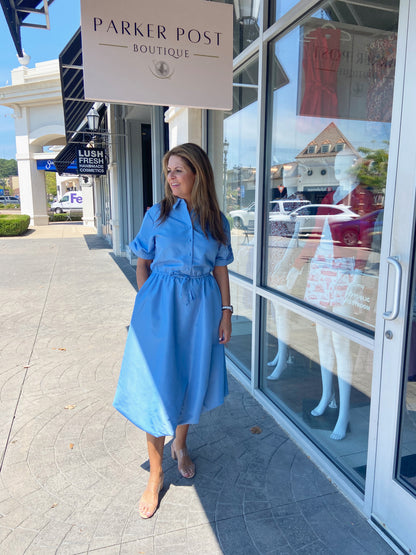 ALDEN ADAIR French Blue Kyra Maxi Dress