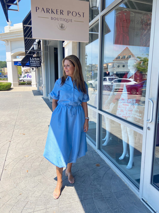 ALDEN ADAIR French Blue Kyra Maxi Dress