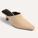 Chelsea Heel in Nude Suede
